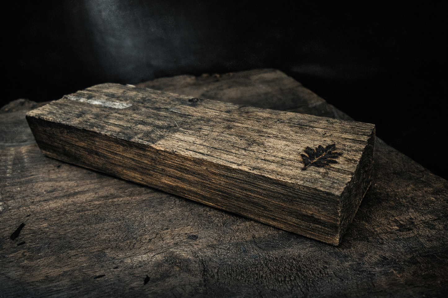 Reclaimed oak stave, Second Cut, char scent, charred barrel wood
